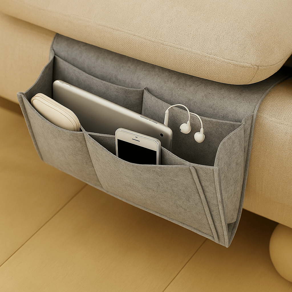 Wool-Blend Opbergzak – Bedzijde Vorm & Verborgen Zakjes