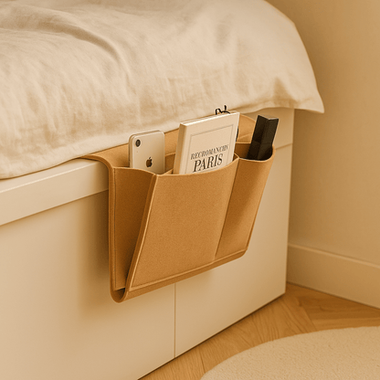 Wool-Blend Opbergzak – Bedzijde Vorm & Verborgen Zakjes