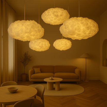 Nuvio – Wolken Hanglamp van Katoen – Zachte Plafondlamp